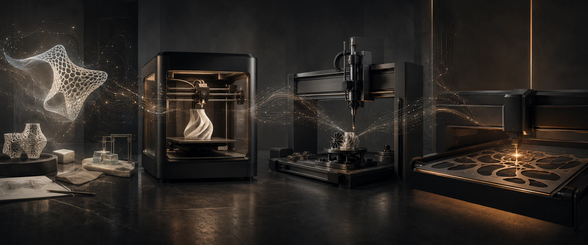 3D 打印、激光制造与桌面级五轴 CNC 智造设备